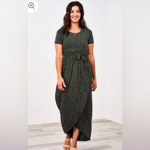 **Light sage latched mama maxi dress